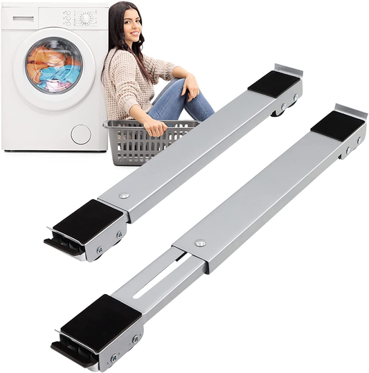 Extendable Furniture Appliances Rollers, Mover Tools with 24 Roller & Brake Equipment for Heavy Washing Dryer Machine Refrigerator Strong Base Stand Hold Up to 660 lb Gray